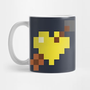 Shot Through My Yellow Pixel Heart Mug